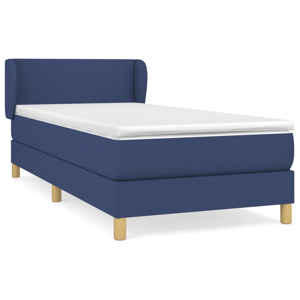 Boxspringbett Mit Matratze Stoff Blau