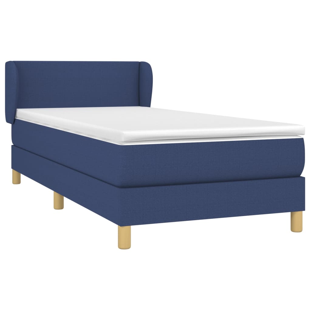 Boxspringbett Mit Matratze Stoff Blau