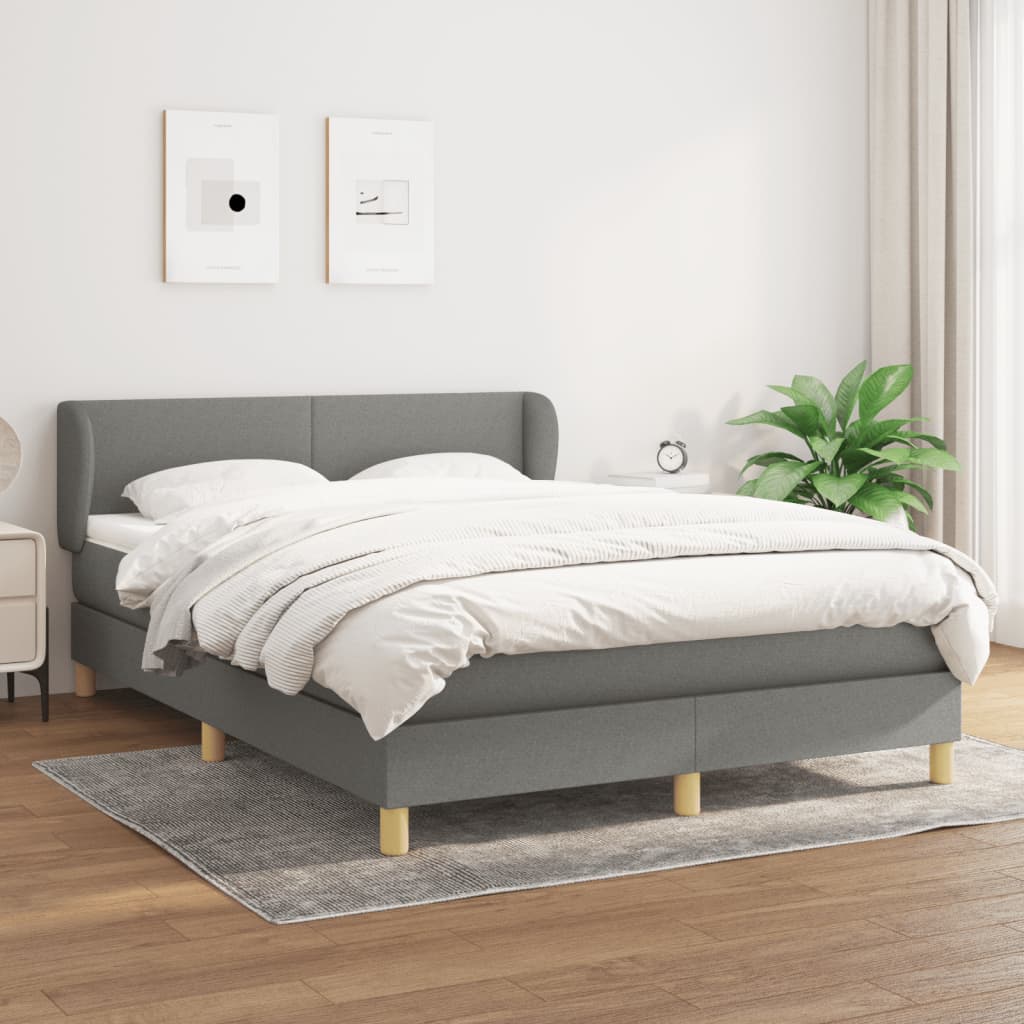 Boxspringbett Mit Matratze Stoff Dunkelgrau