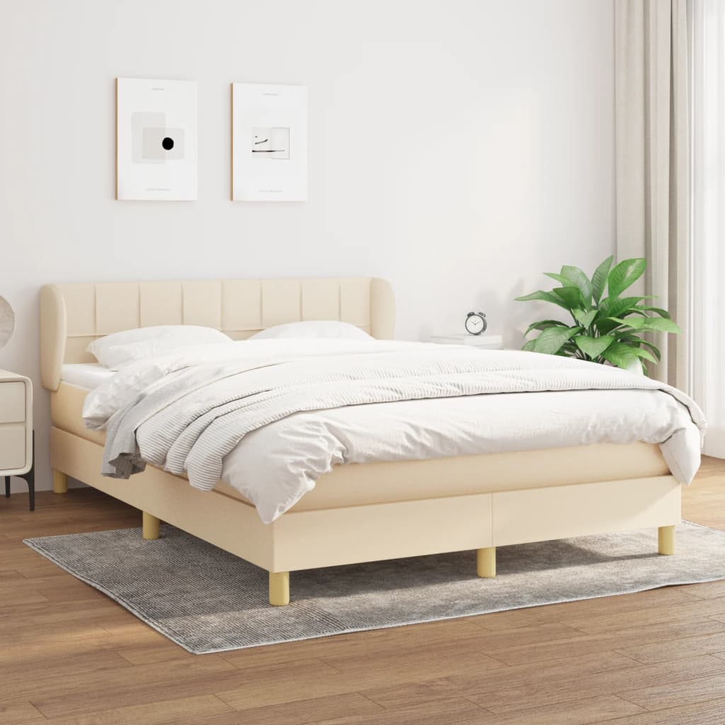 Boxspringbett Mit Matratze Stoff Creme