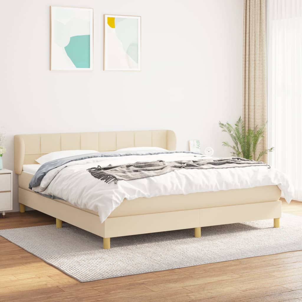Boxspringbett Mit Matratze Stoff Creme