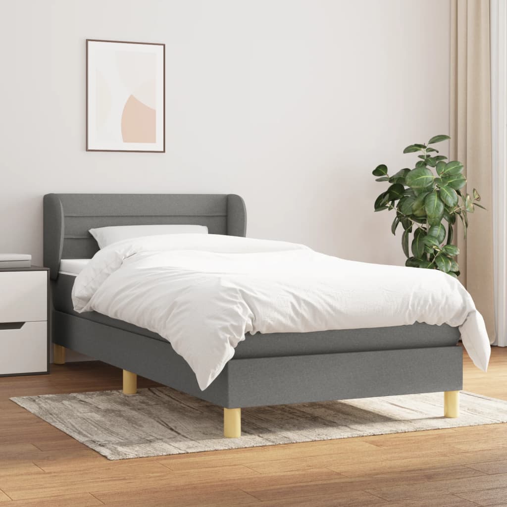 Boxspringbett Mit Matratze Stoff Dunkelgrau