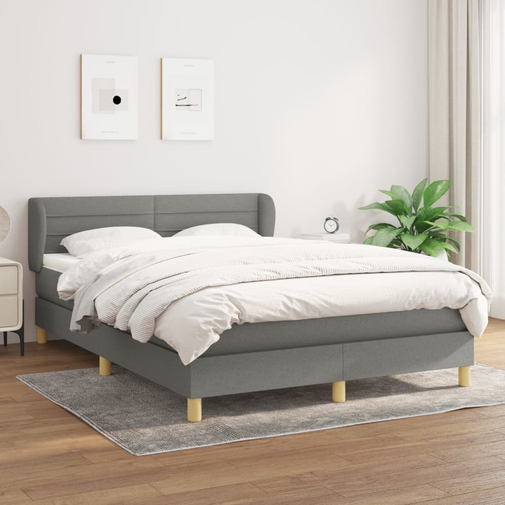 Boxspringbett Mit Matratze Stoff Dunkelgrau