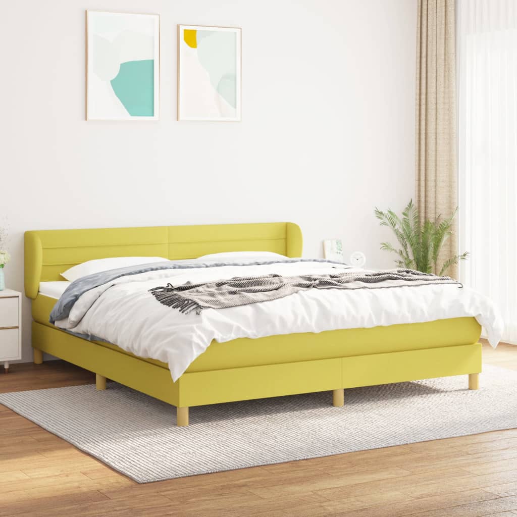 Boxspringbett Mit Matratze Stoff Grün
