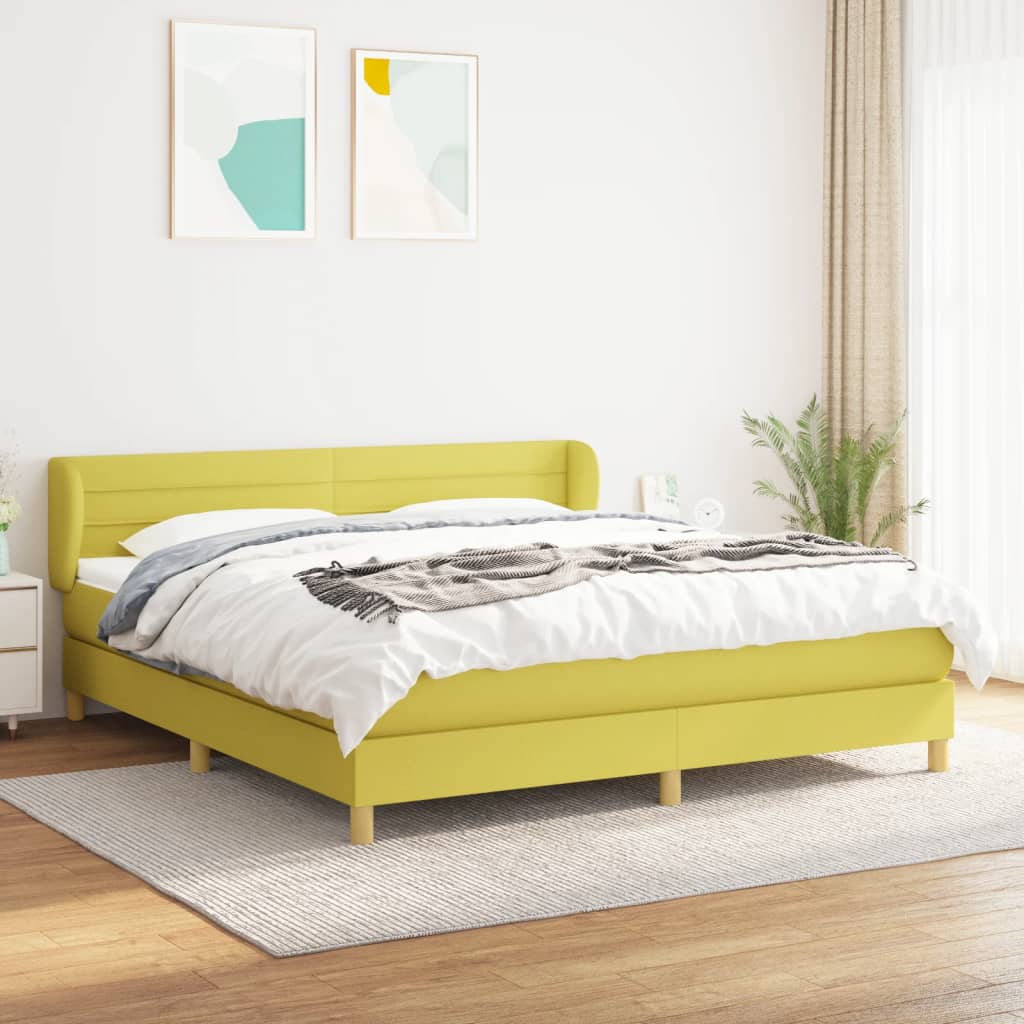 Boxspringbett Mit Matratze Stoff Grün
