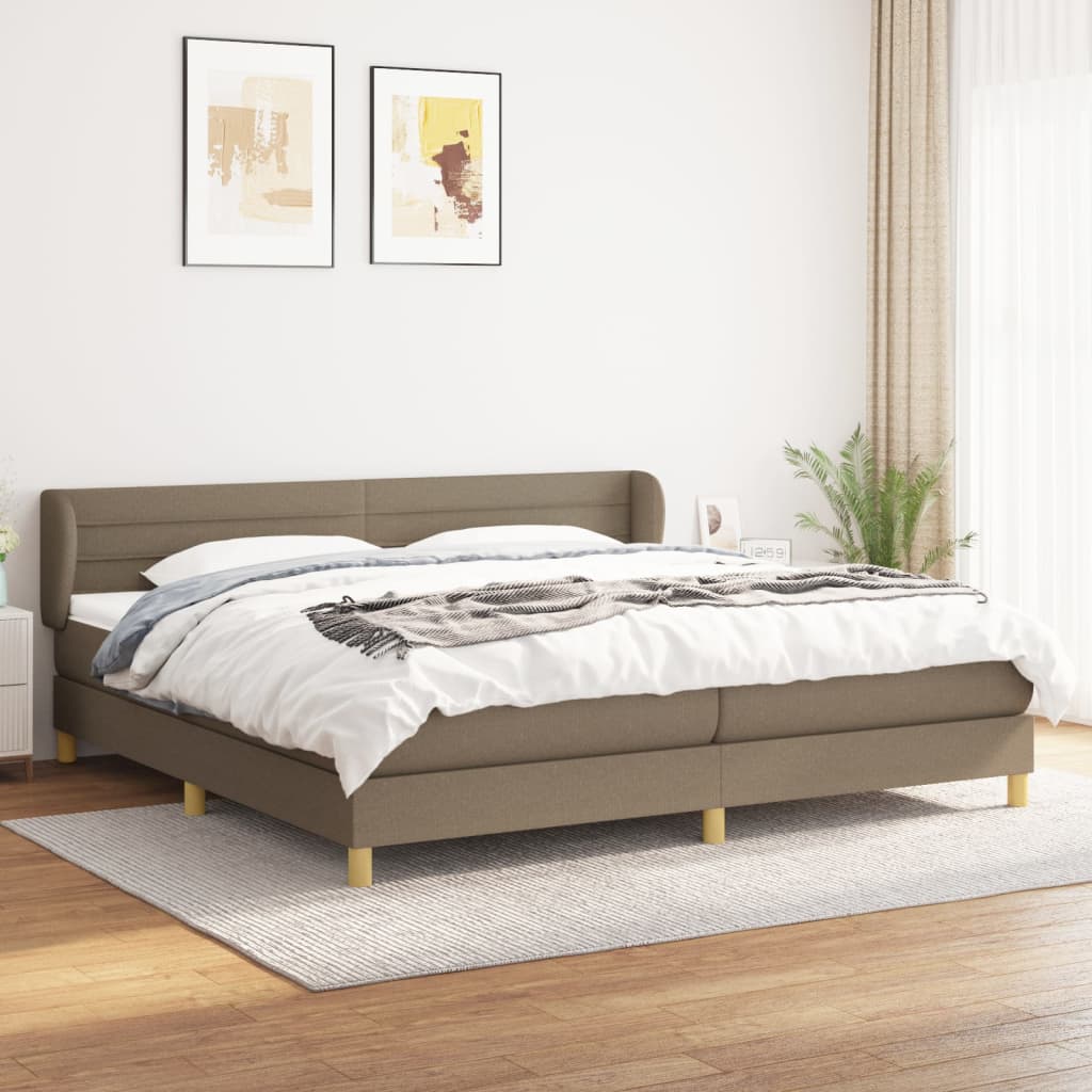 Boxspringbett Mit Matratze Stoff Taupe