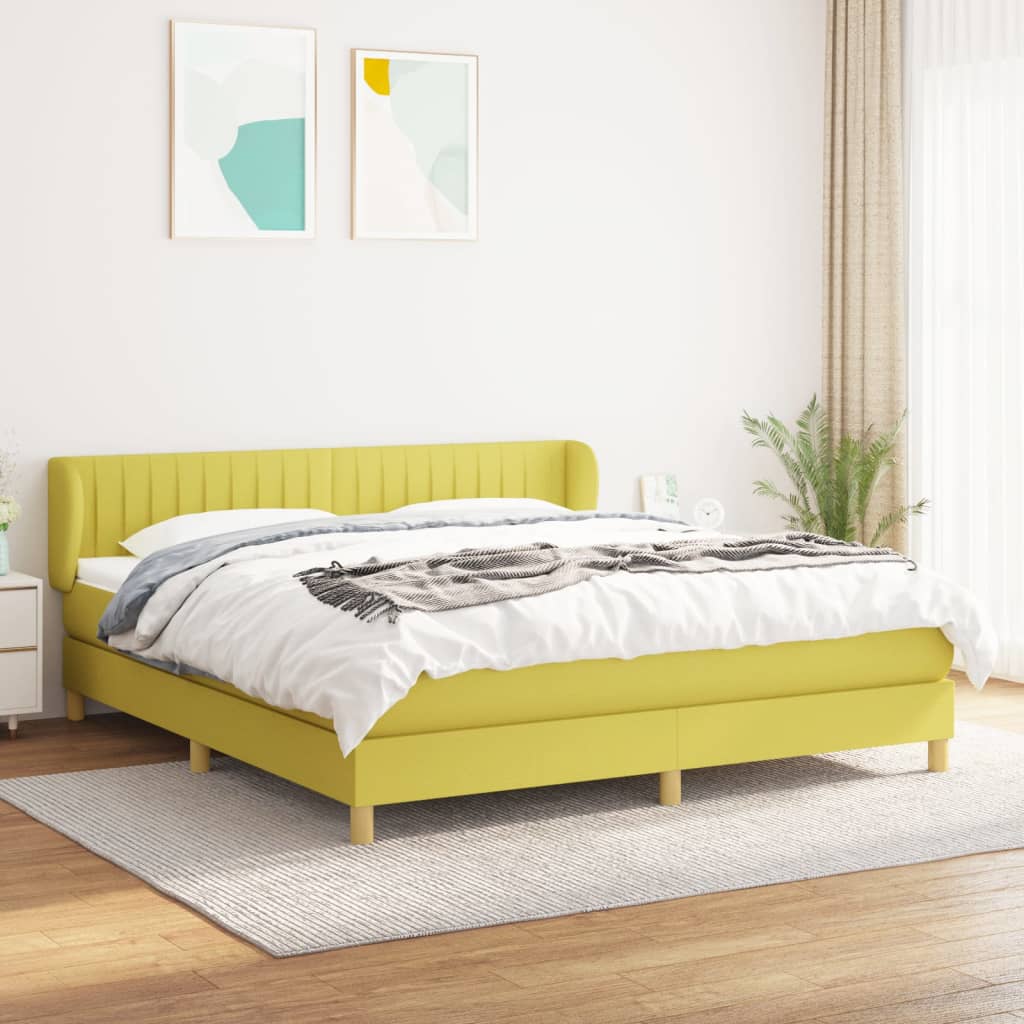 Boxspringbett Mit Matratze Stoff Grün