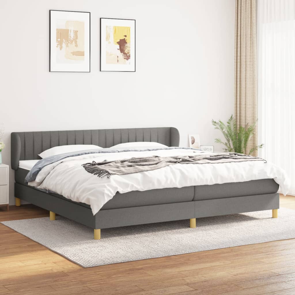 Boxspringbett Mit Matratze Stoff Dunkelgrau