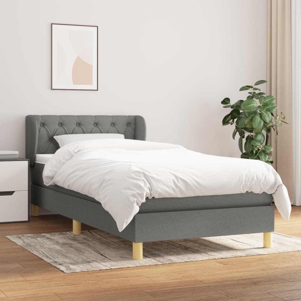 Boxspringbett Mit Matratze Stoff Dunkelgrau