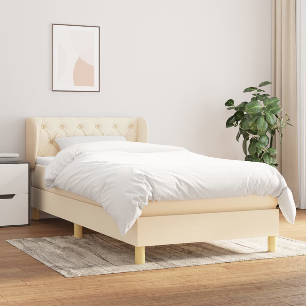 Boxspringbett Mit Matratze Stoff Creme