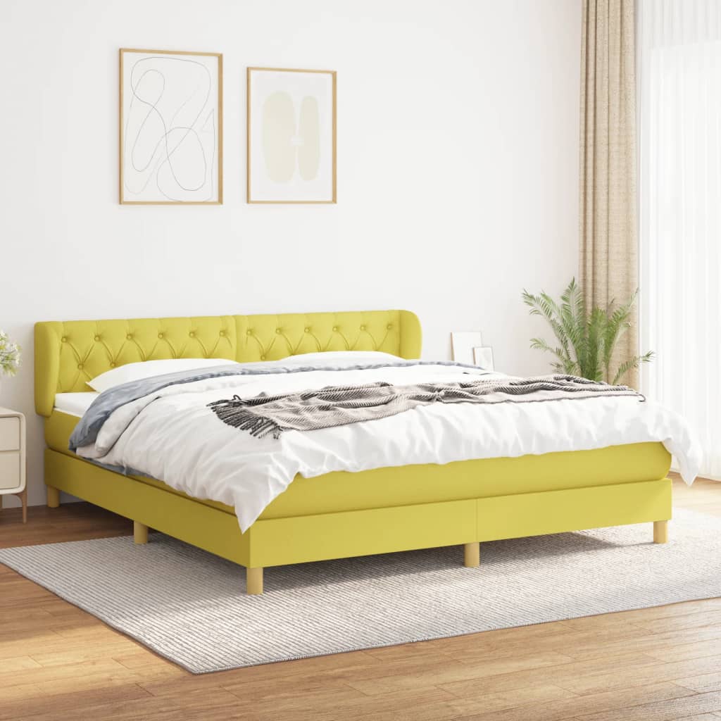 Boxspringbett Mit Matratze Stoff Grün
