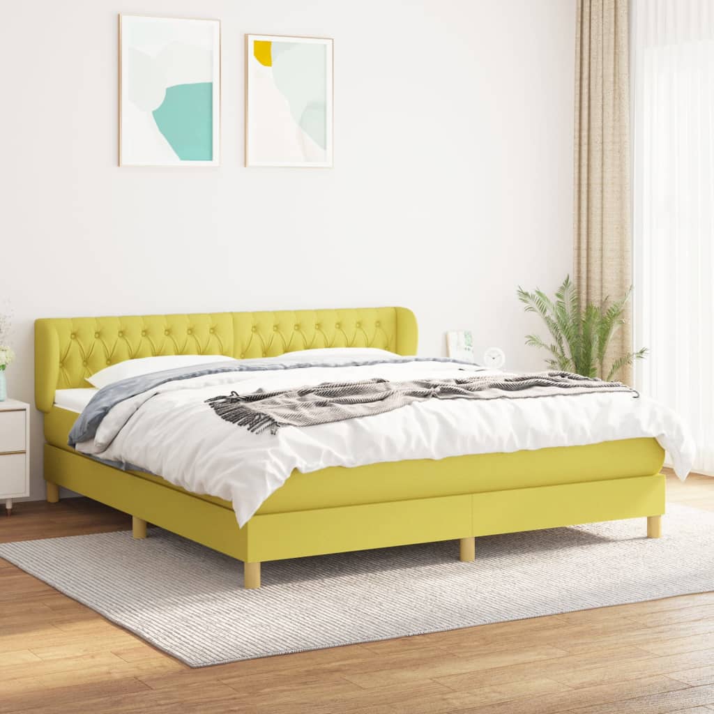 Boxspringbett Mit Matratze Stoff Grün