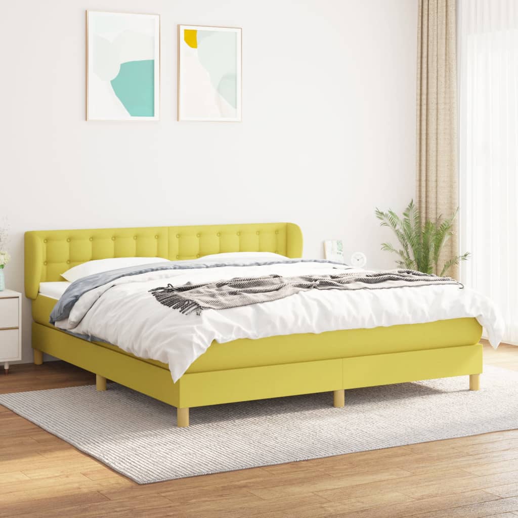 Boxspringbett Mit Matratze Stoff Grün