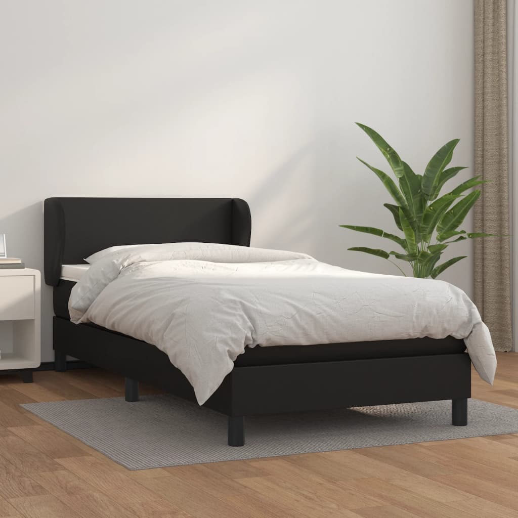Boxspringbett Mit Matratze Kunstleder Schwarz