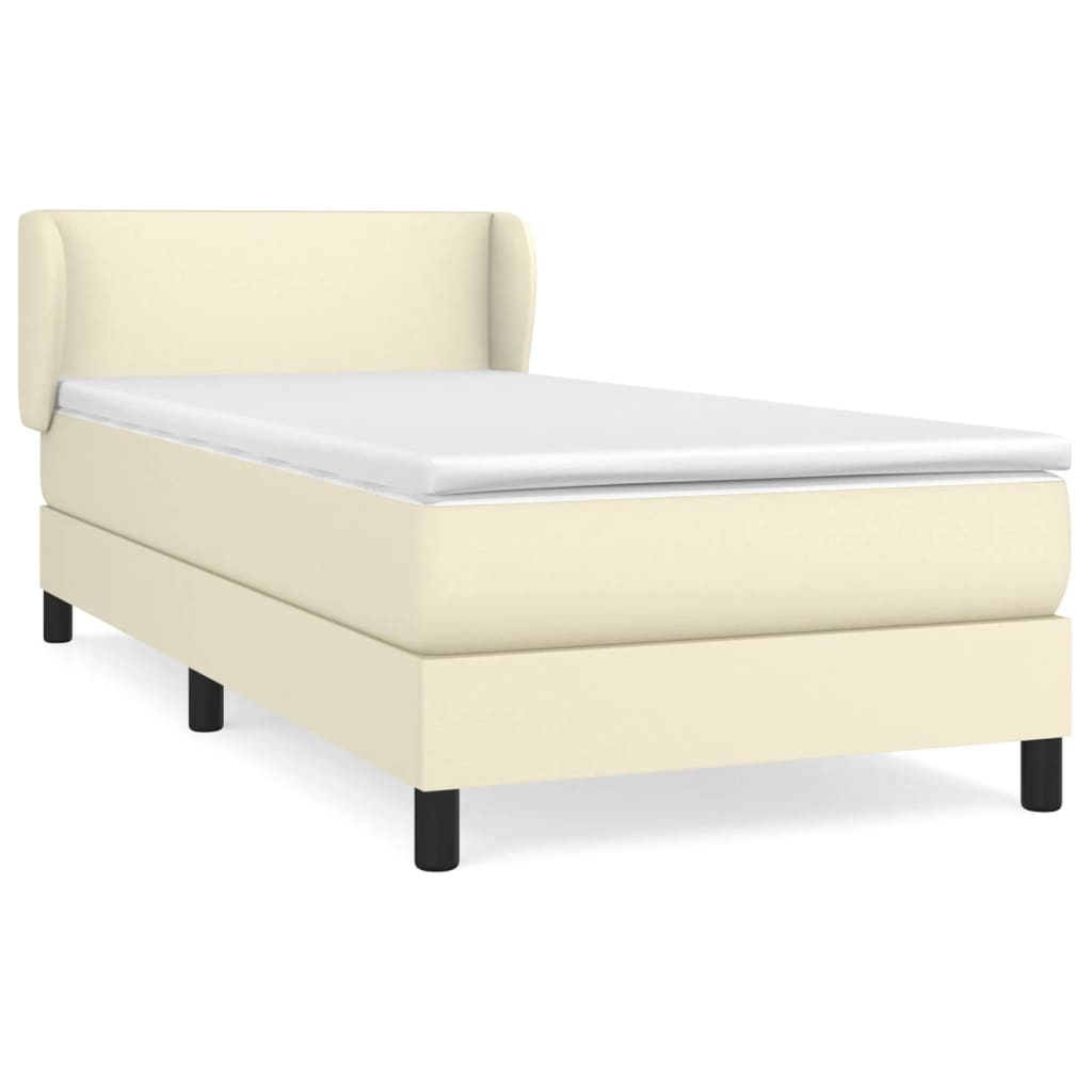 Boxspringbett Mit Matratze Kunstleder Creme