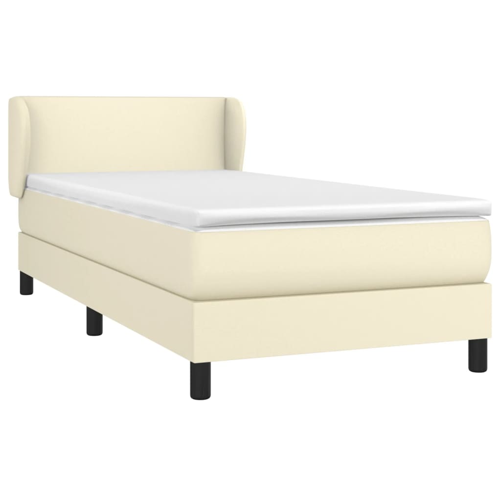 Boxspringbett Mit Matratze Kunstleder Creme