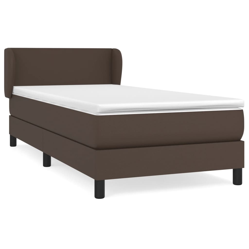 Boxspringbett Mit Matratze Kunstleder Braun