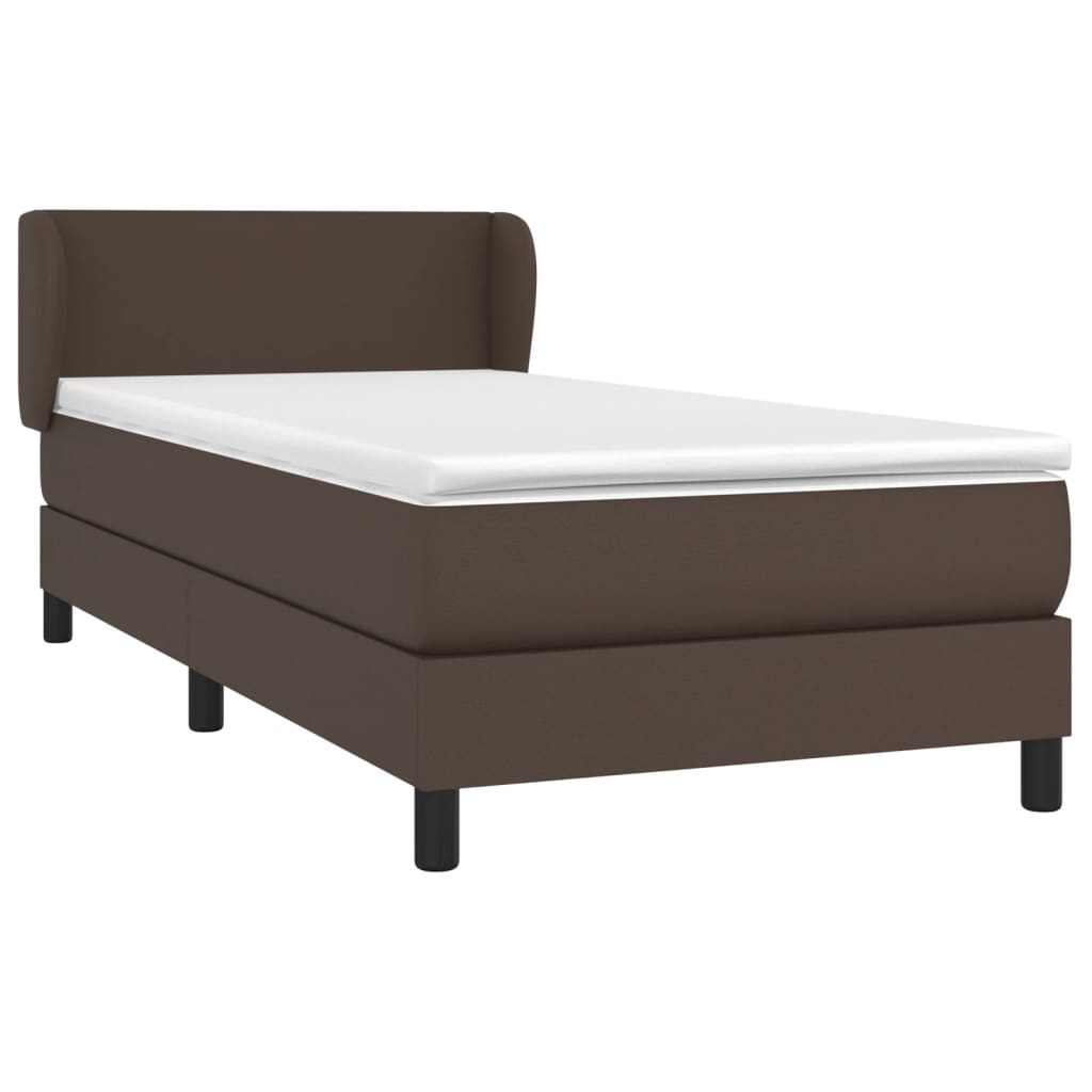 Boxspringbett Mit Matratze Kunstleder Braun