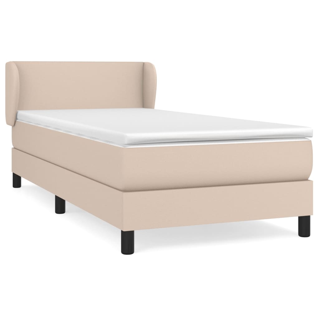 Boxspringbett Mit Matratze -Braun 90X200Cm Kunstleder Cappuccino