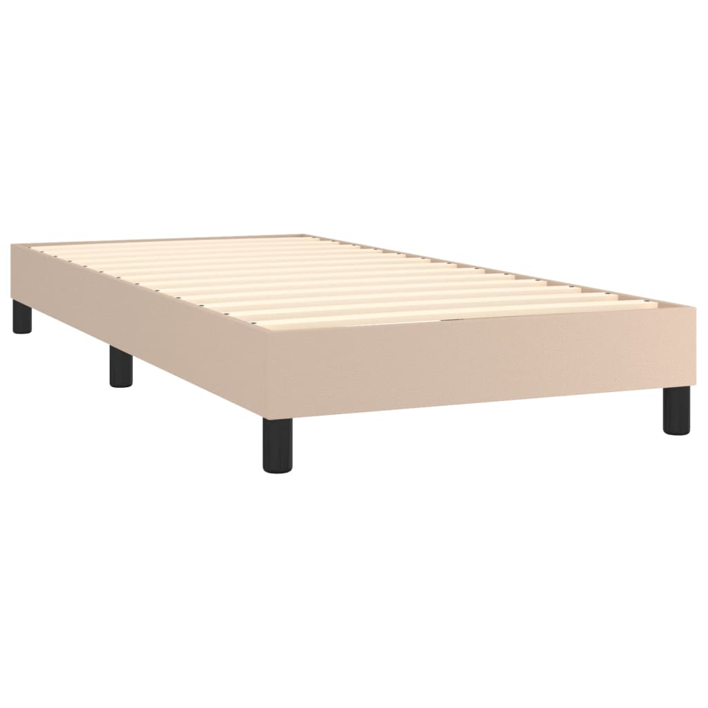 Boxspringbett Mit Matratze -Braun 90X200Cm Kunstleder Cappuccino