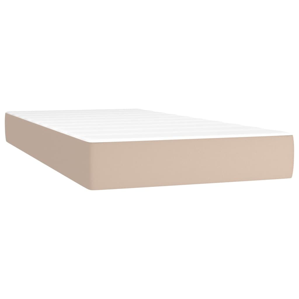 Boxspringbett Mit Matratze -Braun 90X200Cm Kunstleder Cappuccino