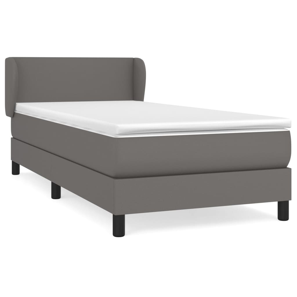 Boxspringbett Mit Matratze Kunstleder Grau