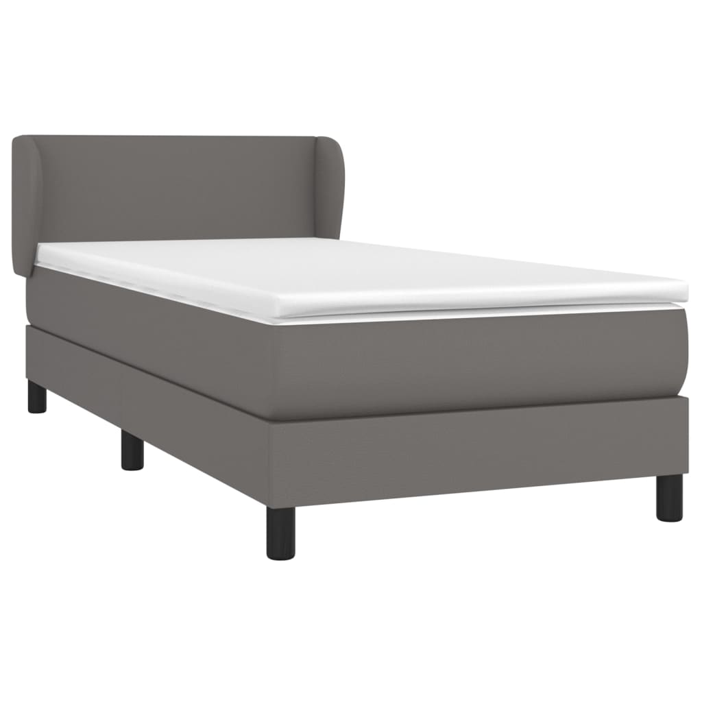 Boxspringbett Mit Matratze Kunstleder Grau