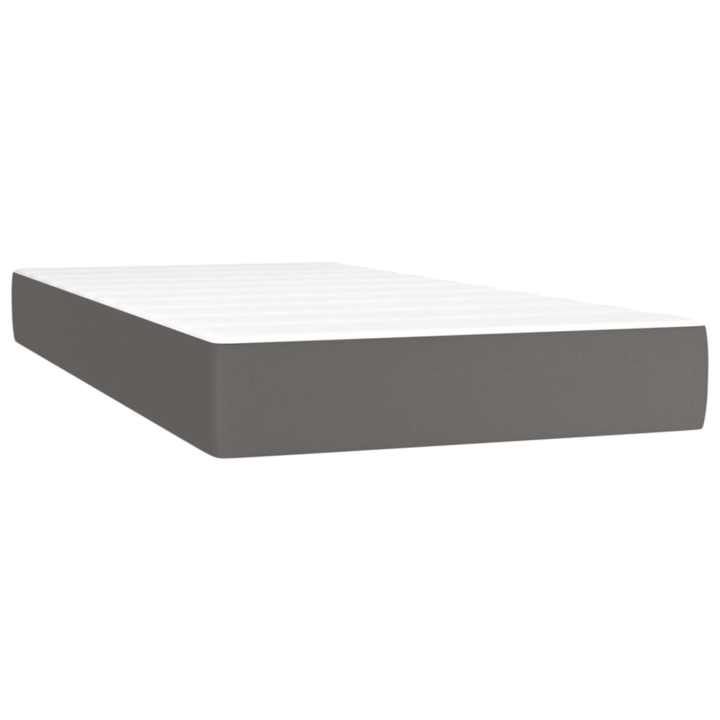 Boxspringbett Mit Matratze Kunstleder Grau