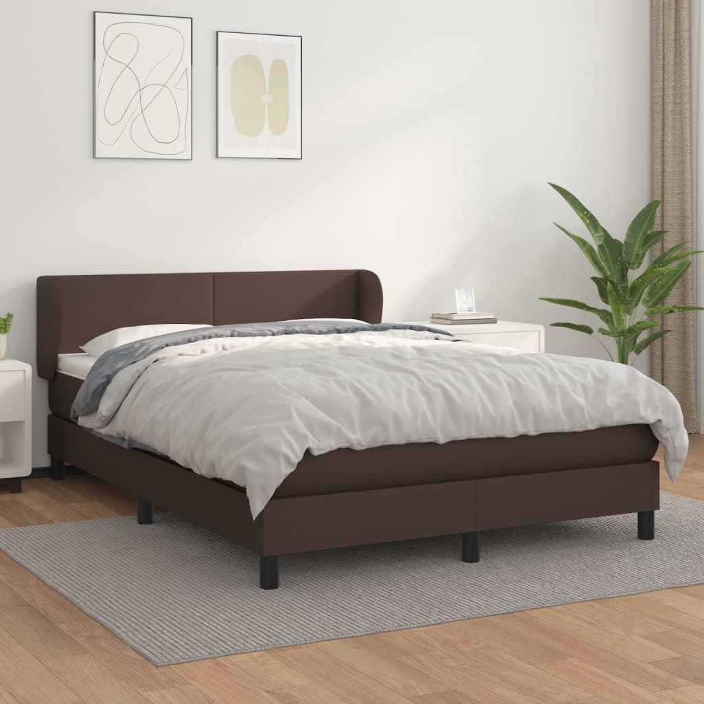 Boxspringbett Mit Matratze Kunstleder Braun