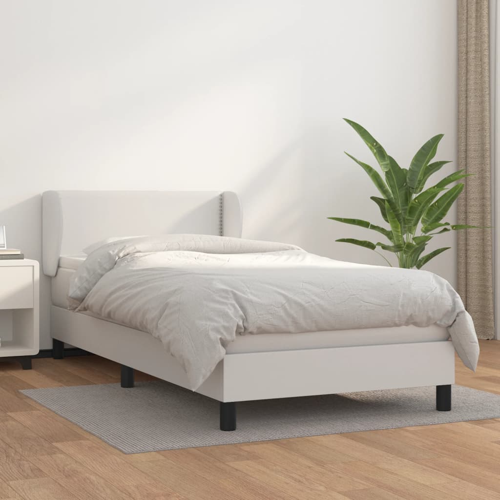 Boxspringbett Mit Matratze Kunstleder Weiß