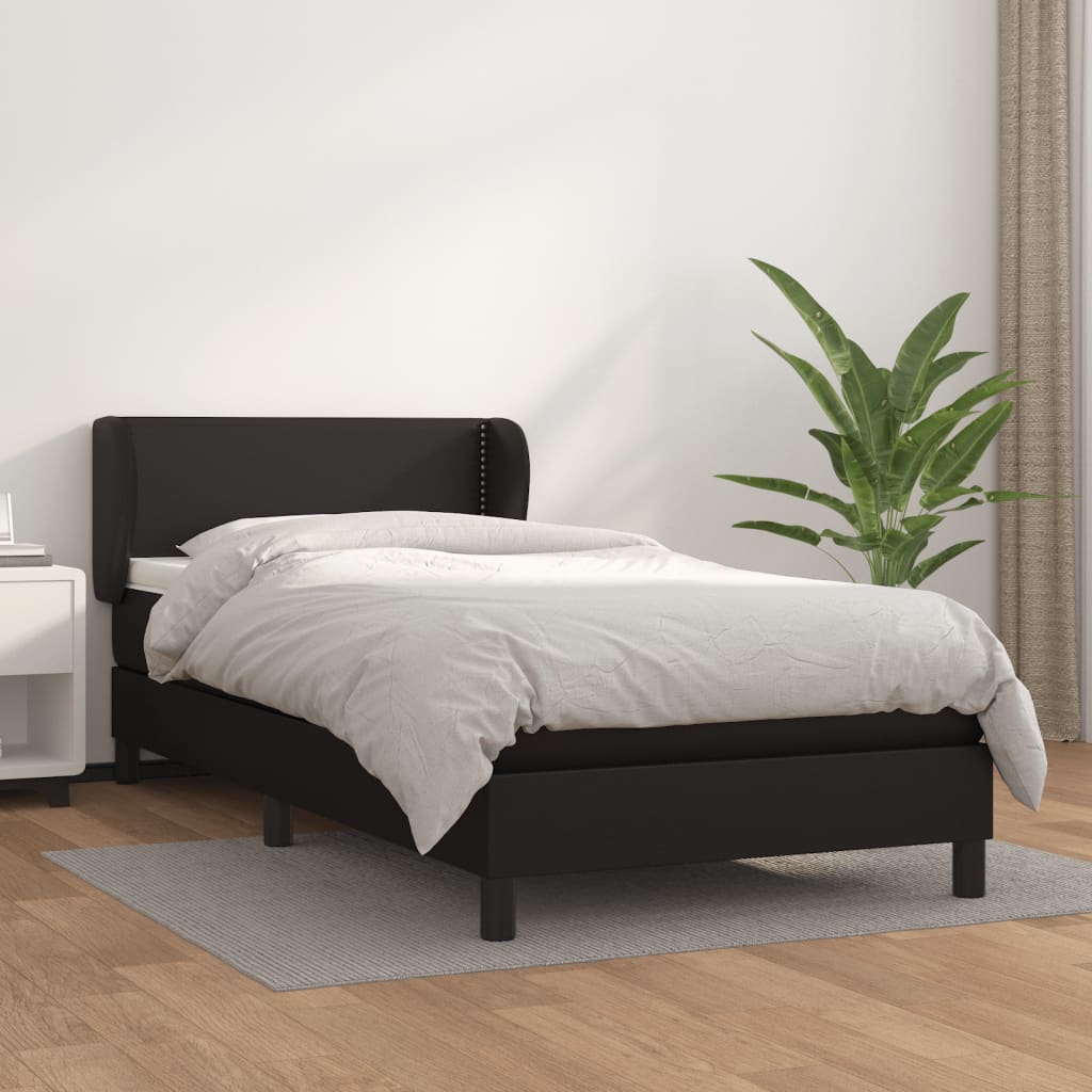 Boxspringbett Mit Matratze Kunstleder Schwarz