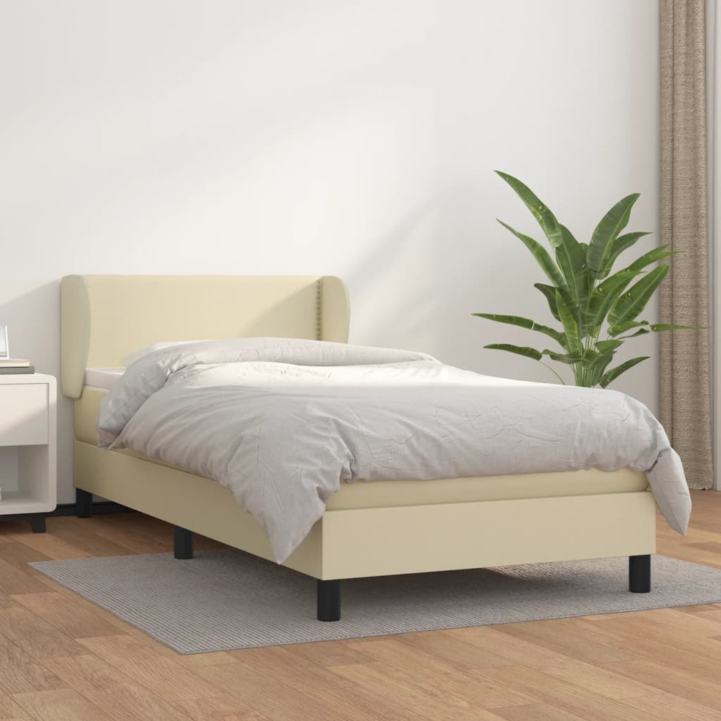 Boxspringbett Mit Matratze Kunstleder Creme