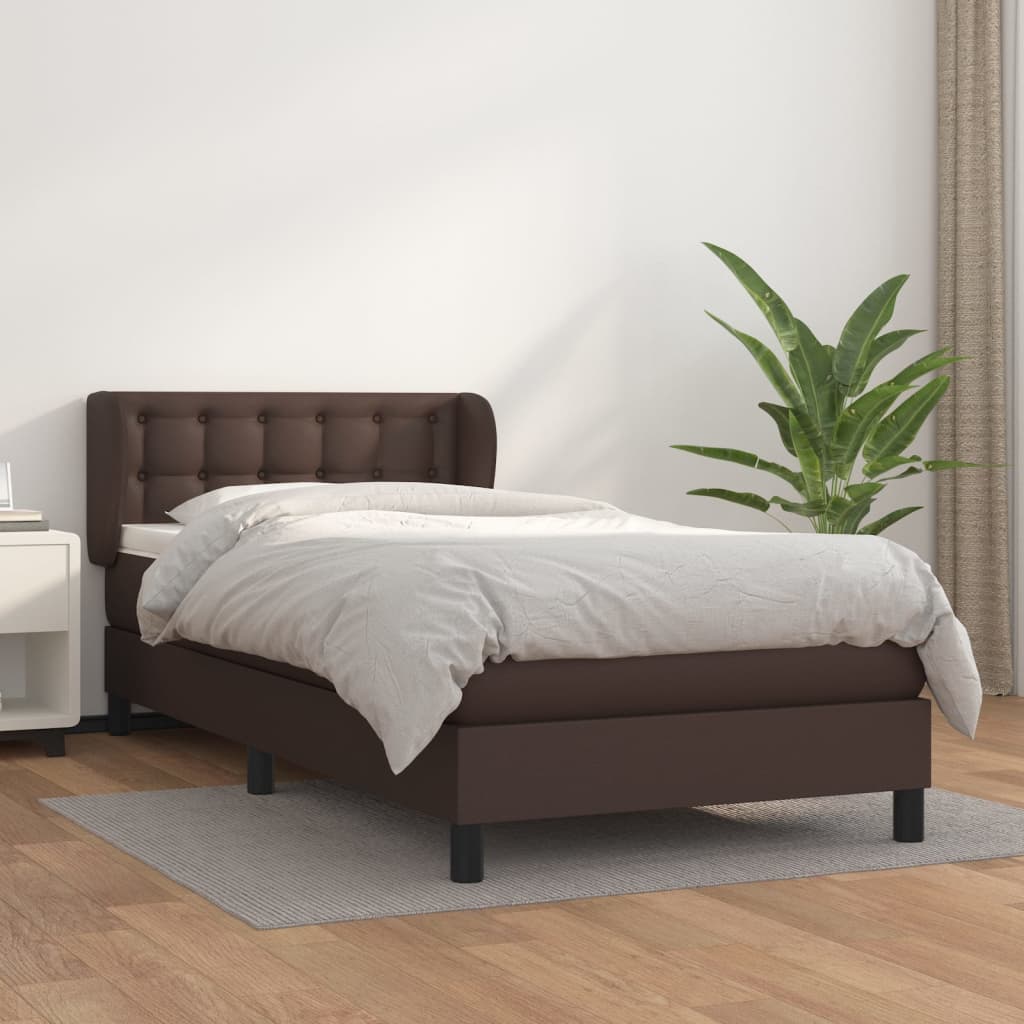 Boxspringbett Mit Matratze Kunstleder Braun