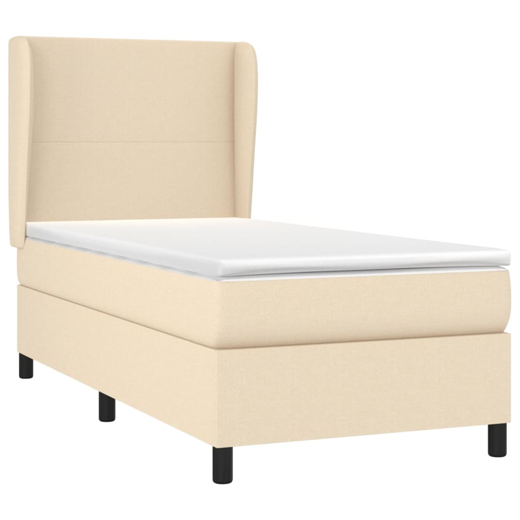 Boxspringbett Mit Matratze Stoff Creme