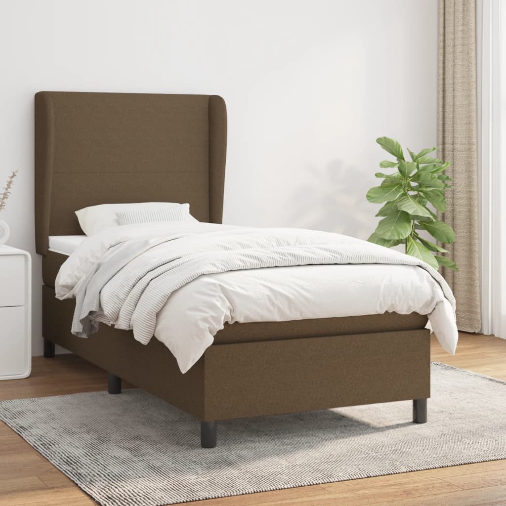 Boxspringbett Mit Matratze Stoff Dunkelbraun