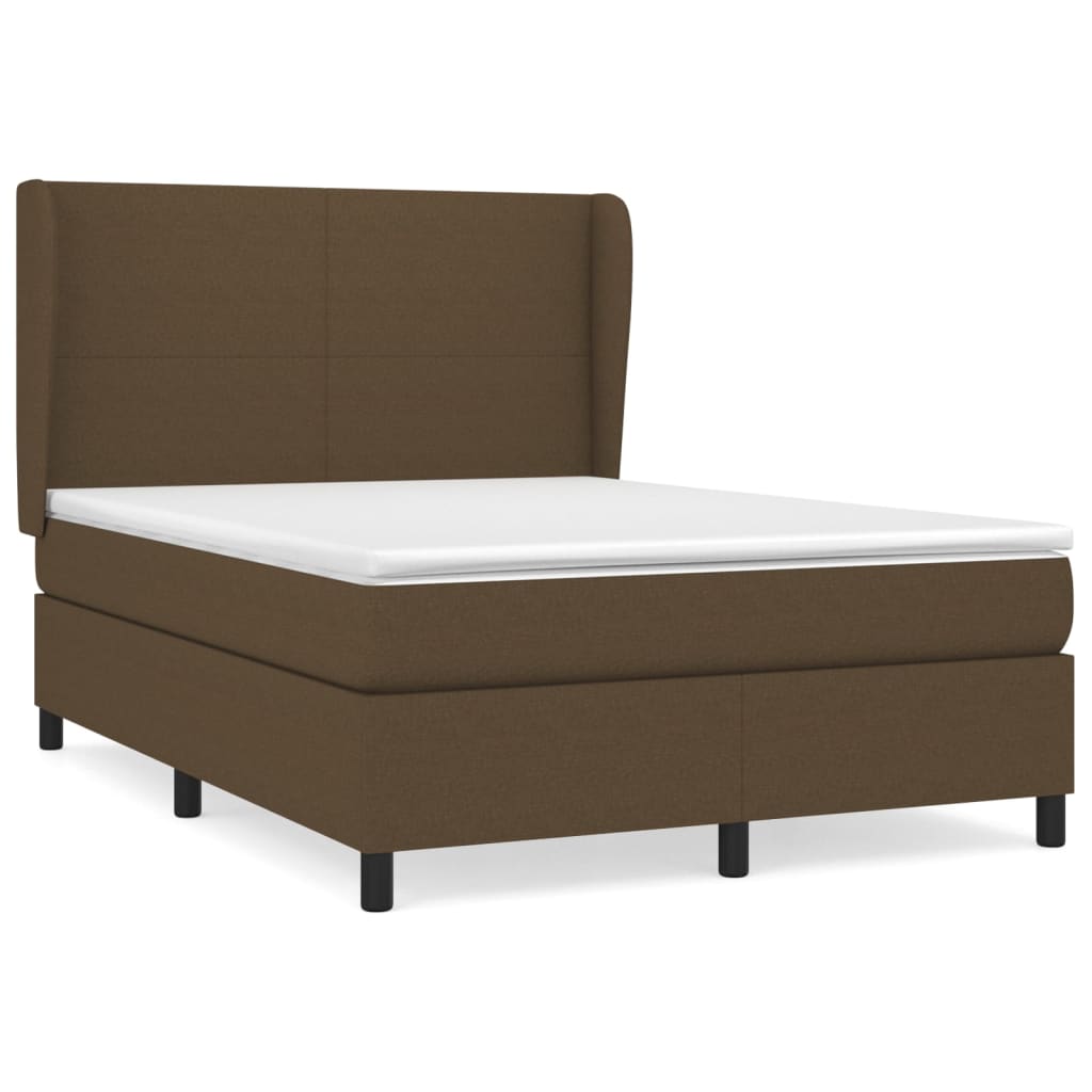 Boxspringbett Mit Matratze Stoff Dunkelbraun