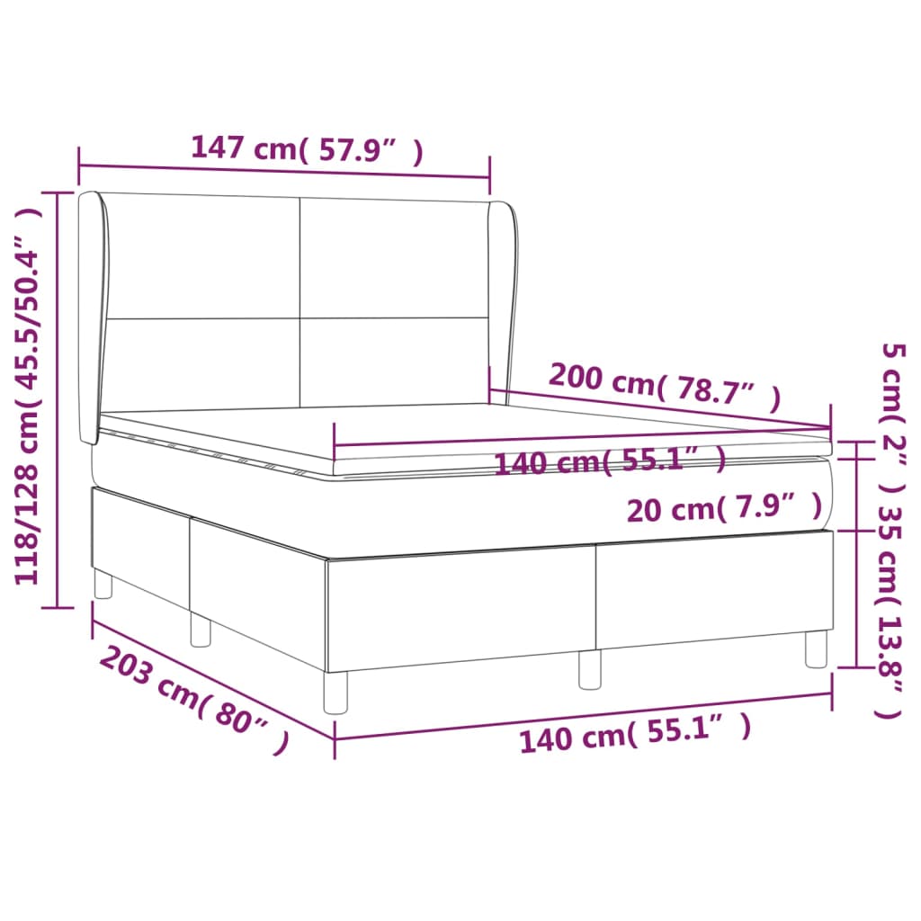 Boxspringbett Mit Matratze Stoff Dunkelbraun