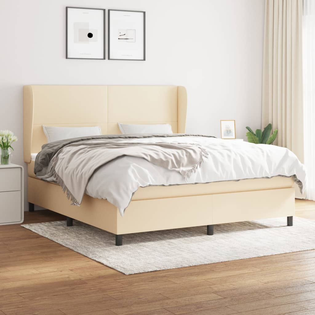 Boxspringbett Mit Matratze Stoff Creme