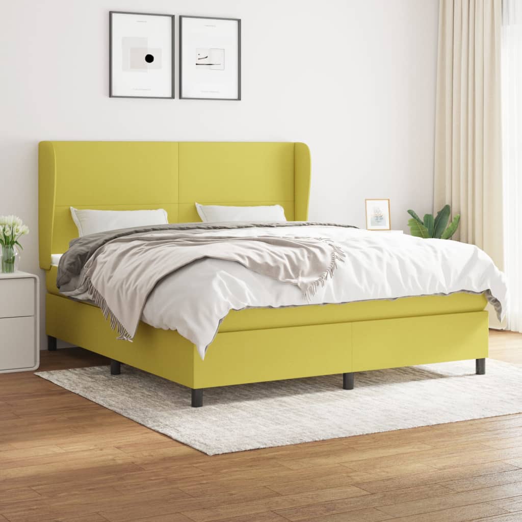 Boxspringbett Mit Matratze Stoff Grün