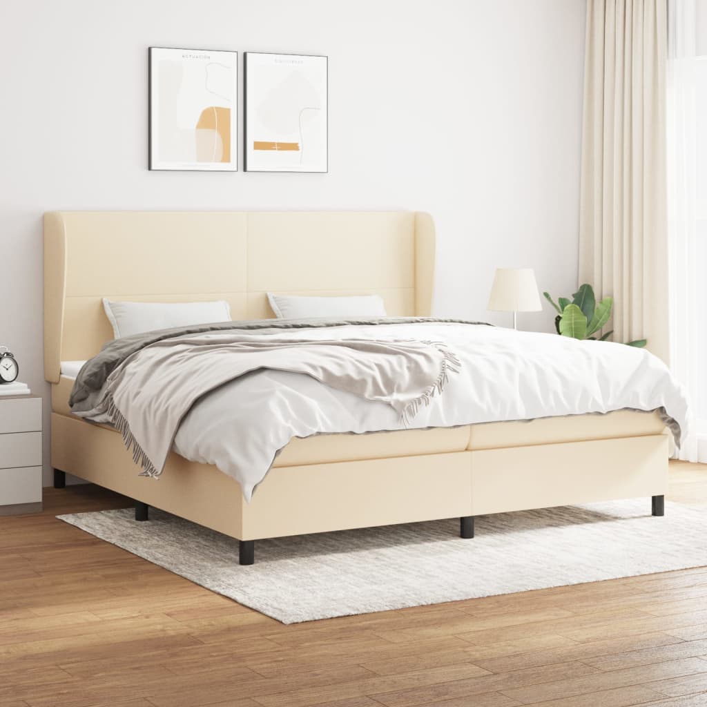 Boxspringbett Mit Matratze Stoff Creme