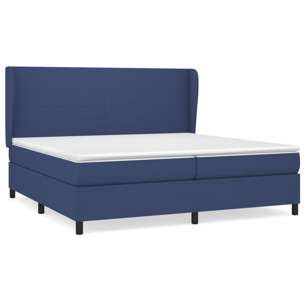 Boxspringbett Mit Matratze Stoff Blau