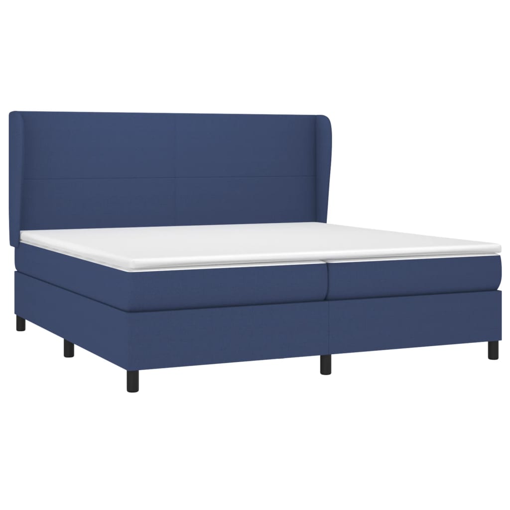 Boxspringbett Mit Matratze Stoff Blau