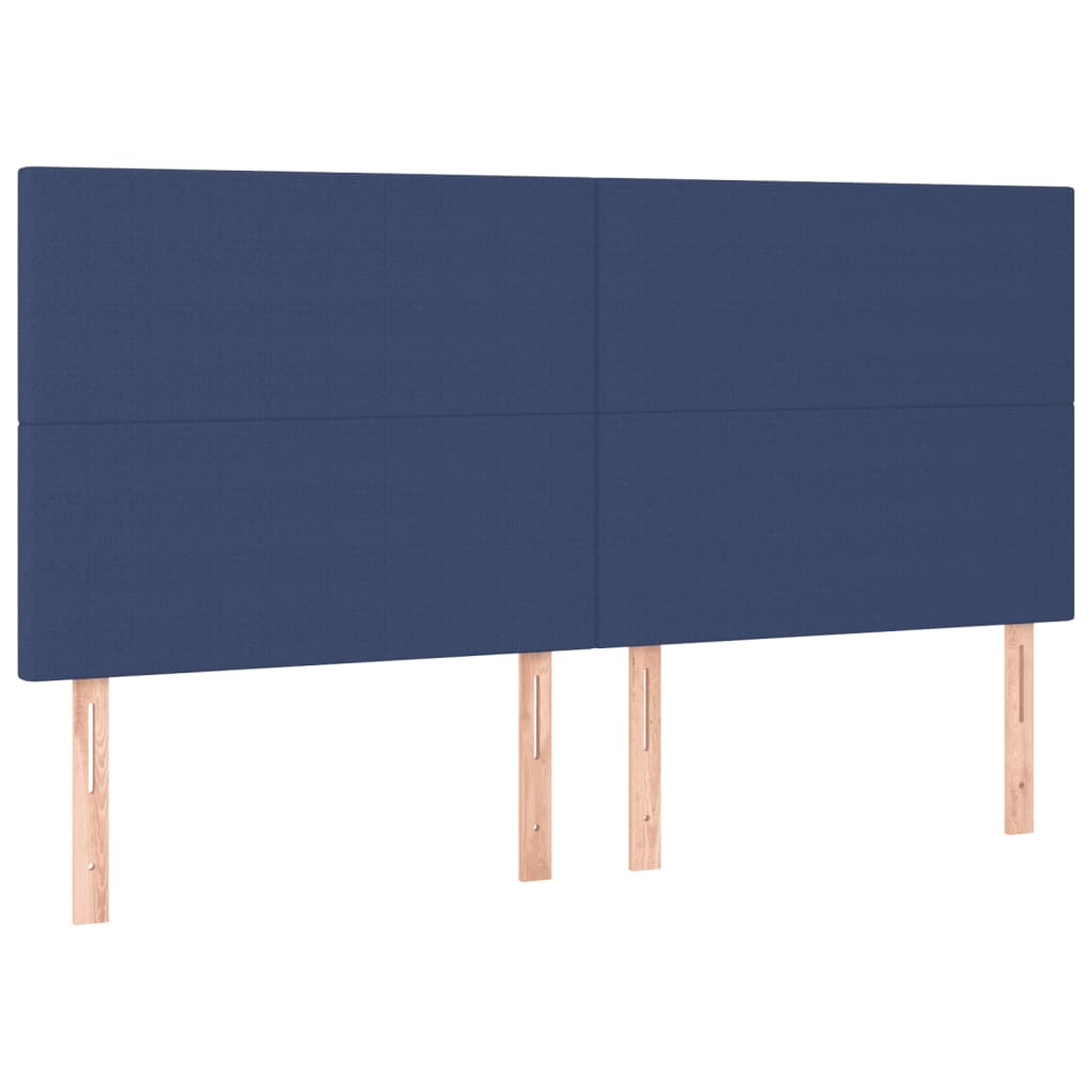 Boxspringbett Mit Matratze Stoff Blau