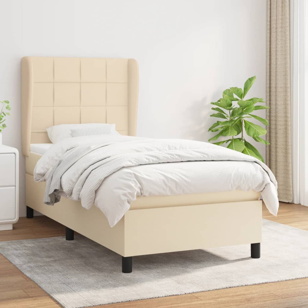 Boxspringbett Mit Matratze Stoff Creme