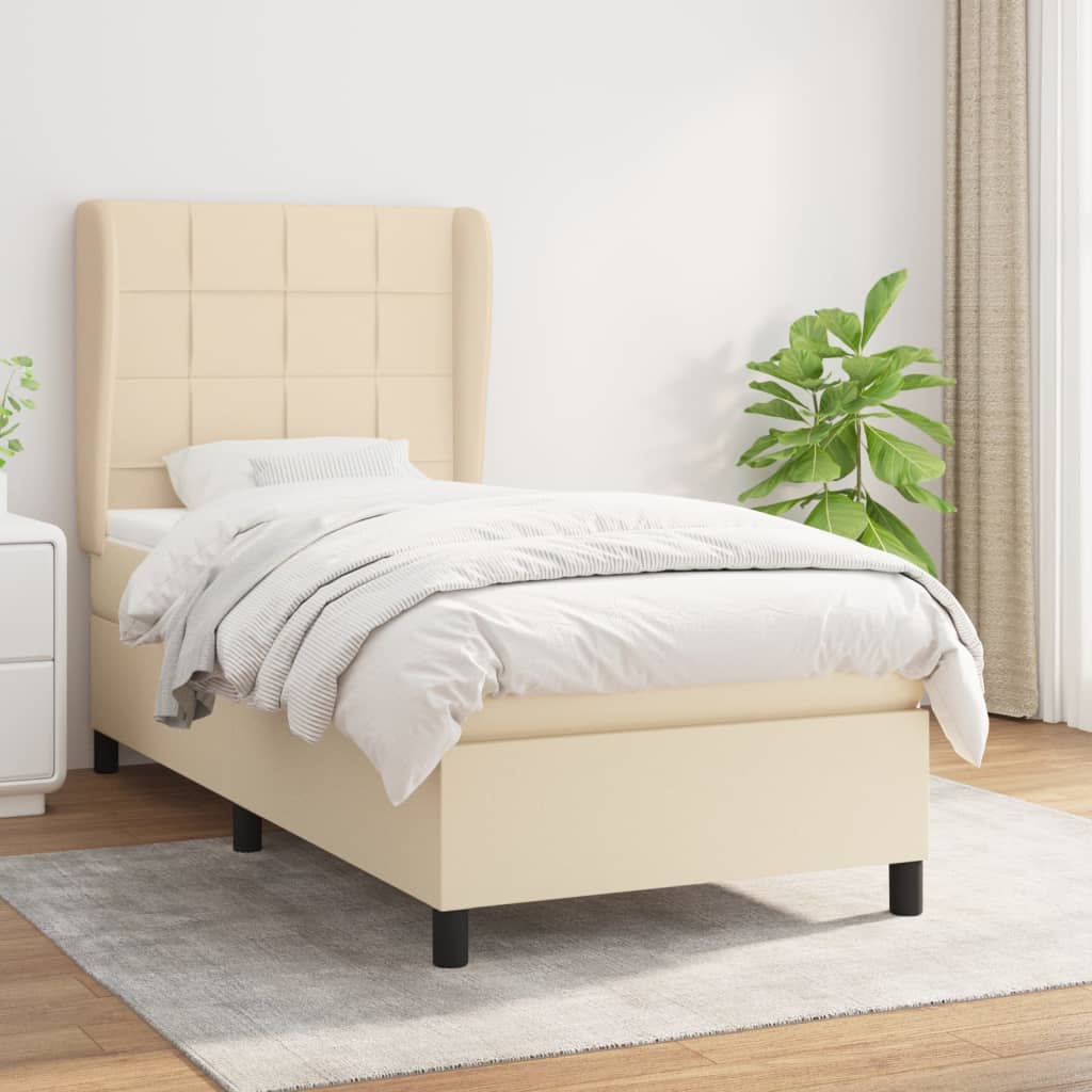 Boxspringbett Mit Matratze Stoff Creme