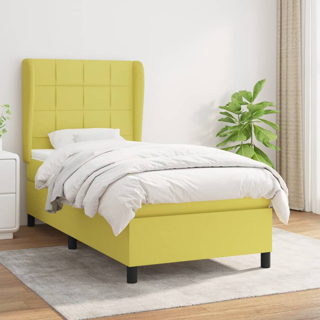 Boxspringbett Mit Matratze Stoff Grün
