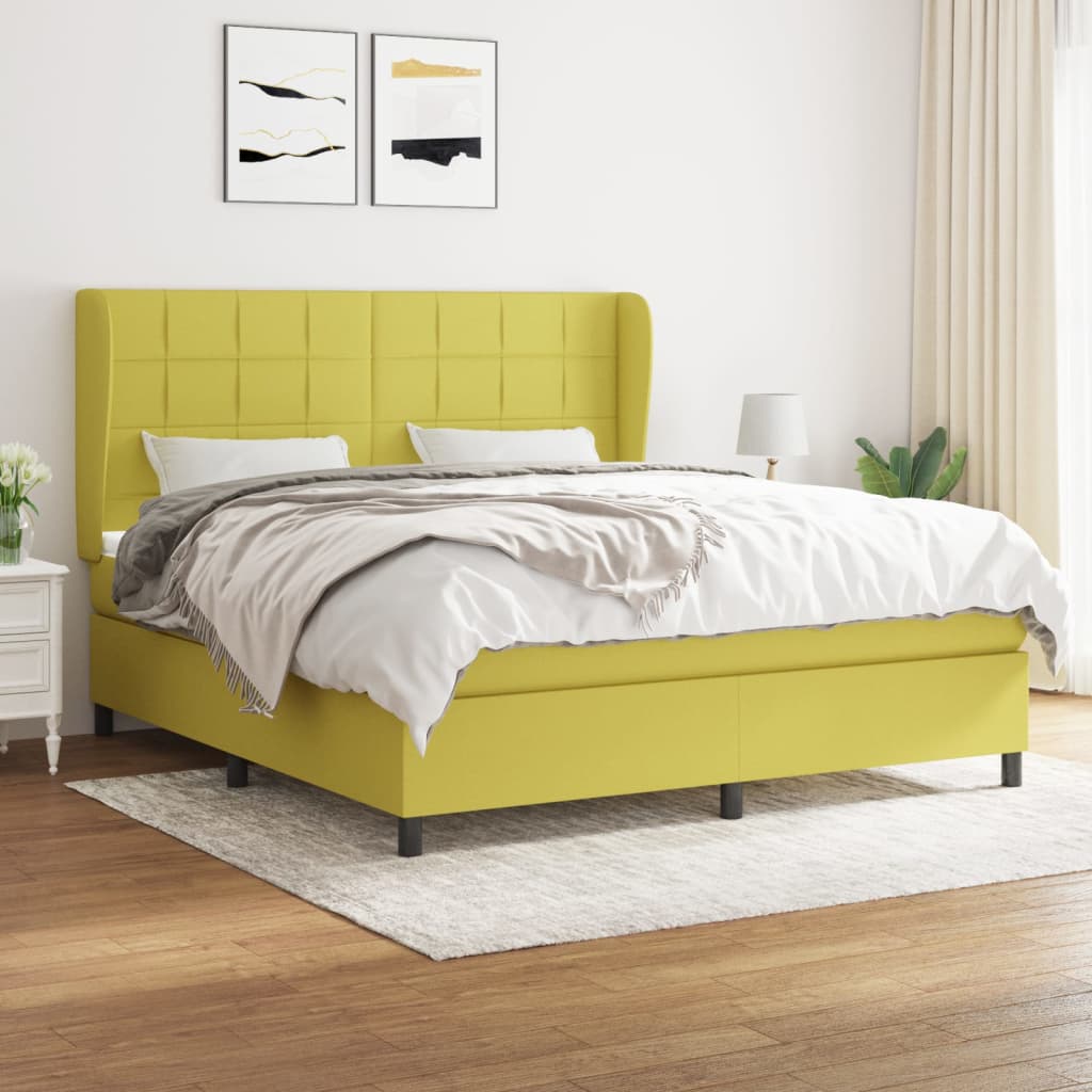 Boxspringbett Mit Matratze Stoff Grün