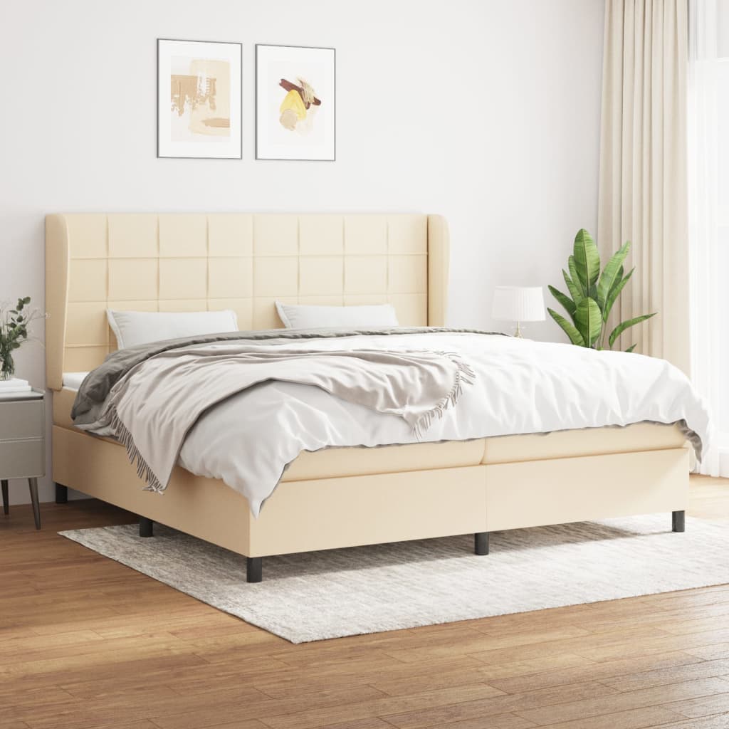 Boxspringbett Mit Matratze Stoff Creme