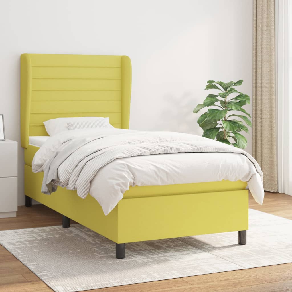 Boxspringbett Mit Matratze Stoff Grün