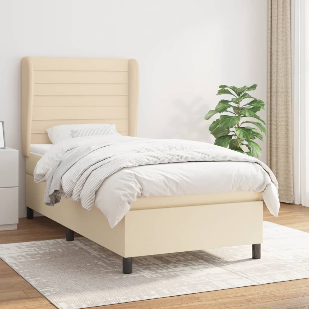Boxspringbett Mit Matratze Stoff Creme